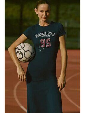 Anthropologie Daily Practice Fitted Midi Shirt Dress Size XL Navy Blue